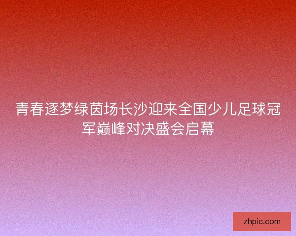 青春逐梦绿茵场长沙迎来全国少儿足球冠军巅峰对决盛会启幕 青春逐梦绿茵场长沙迎来全国少儿足球冠军巅峰对决盛会启幕