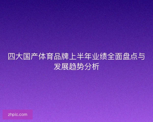 四大国产体育品牌上半年业绩全面盘点与发展趋势分析